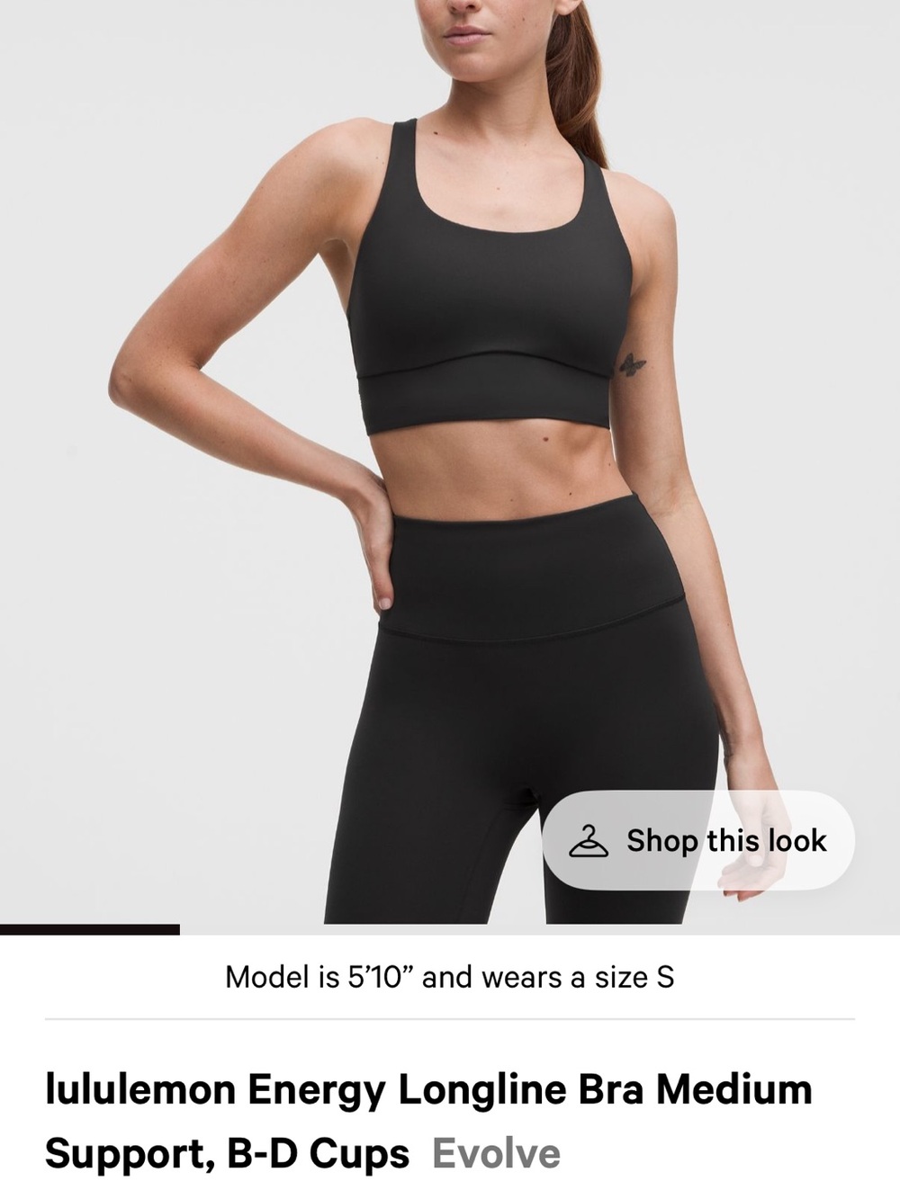 lululemon athletica Energy Longline Bra - Black